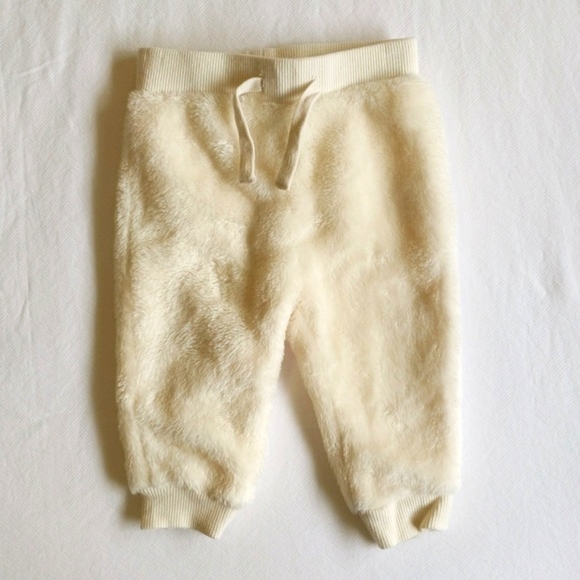 gymboree cream fluffy fleece joggers pants 3-6 months baby unisex - Picture 1 of 6